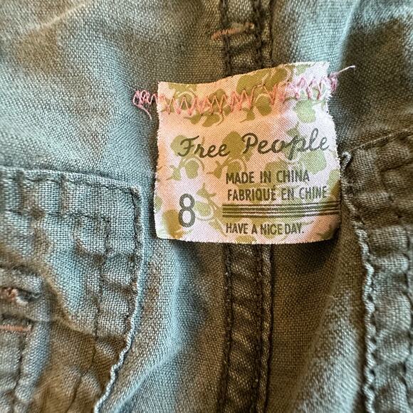 Vintage Y2K Free People Low Slung Baggy Boho Grunge Army Green Utility Pants 8 - Picture 12 of 15